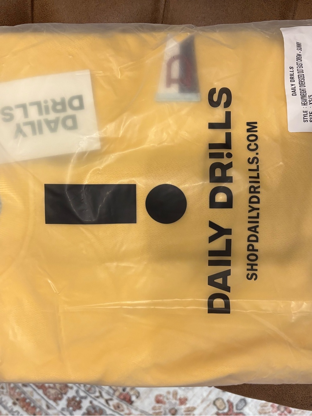 New! Daily Drills oversized Out East crewneck in yellow - Picture 7 of 9